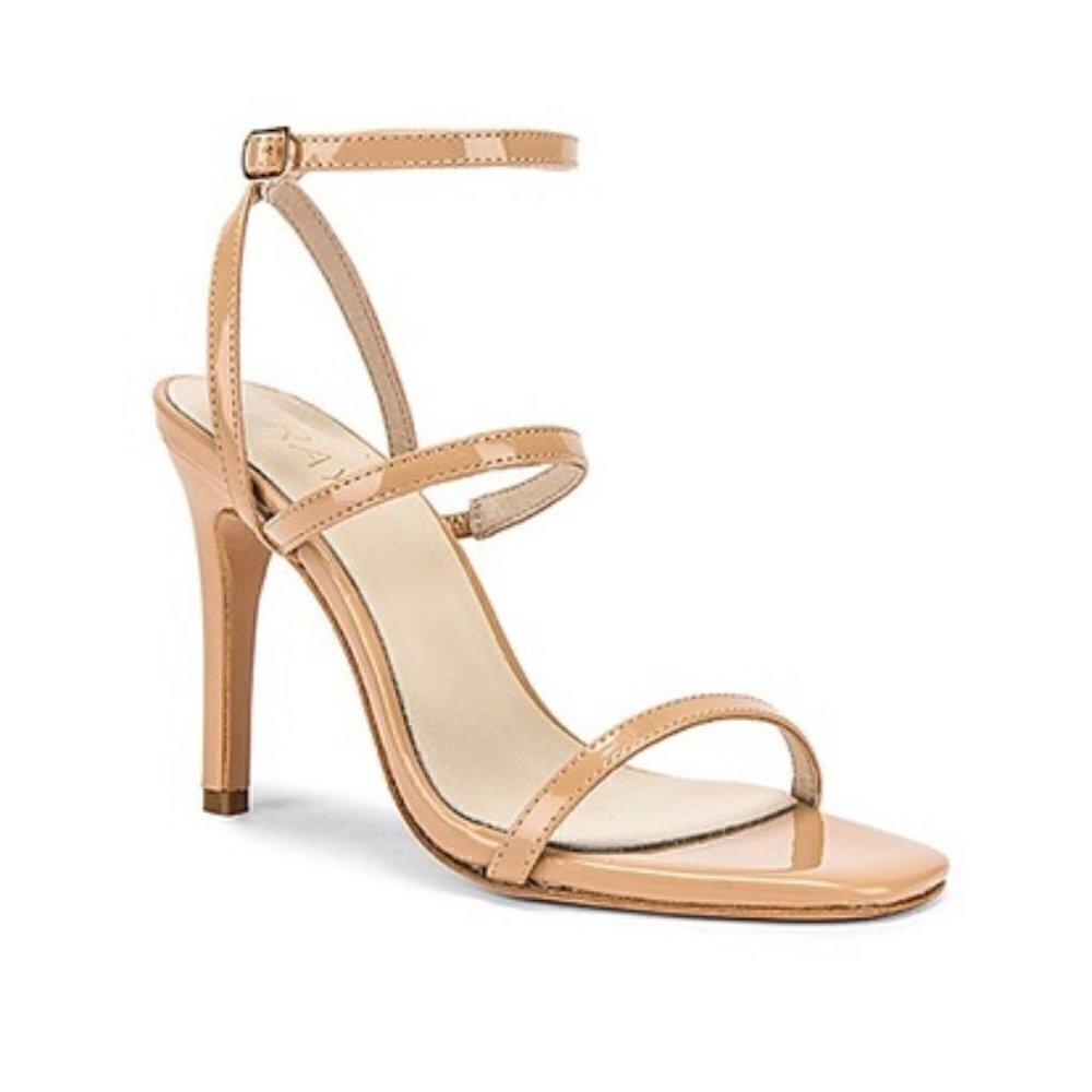 Raye Classic Nude Tan Strappy Sandal Heels Size 10